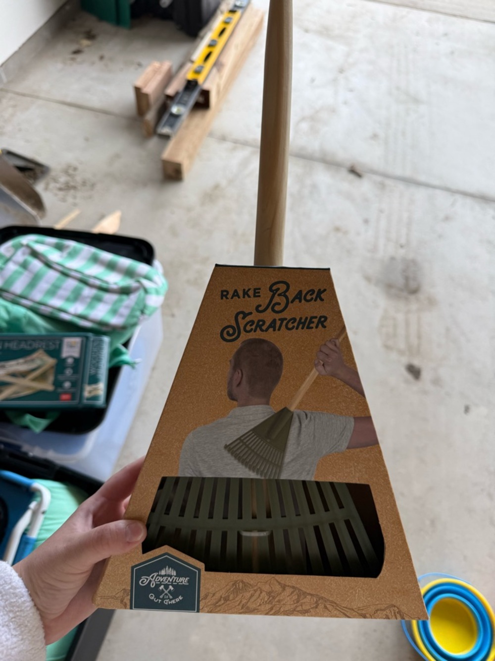 XL green plastic rake back scratcher